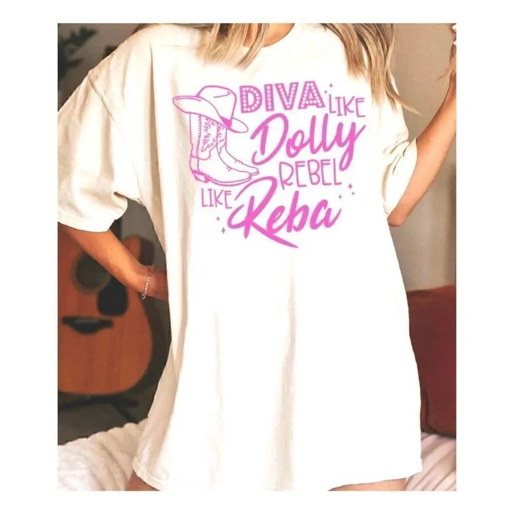 Diva Like Dolly Rebel Like Reba Oversized T-Shirt